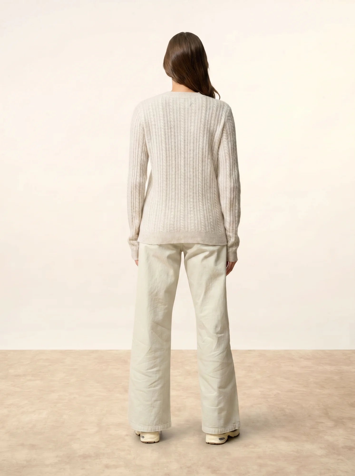 SARAH pullover rundhalsausschnitt 4-fädig perlgrau meliert