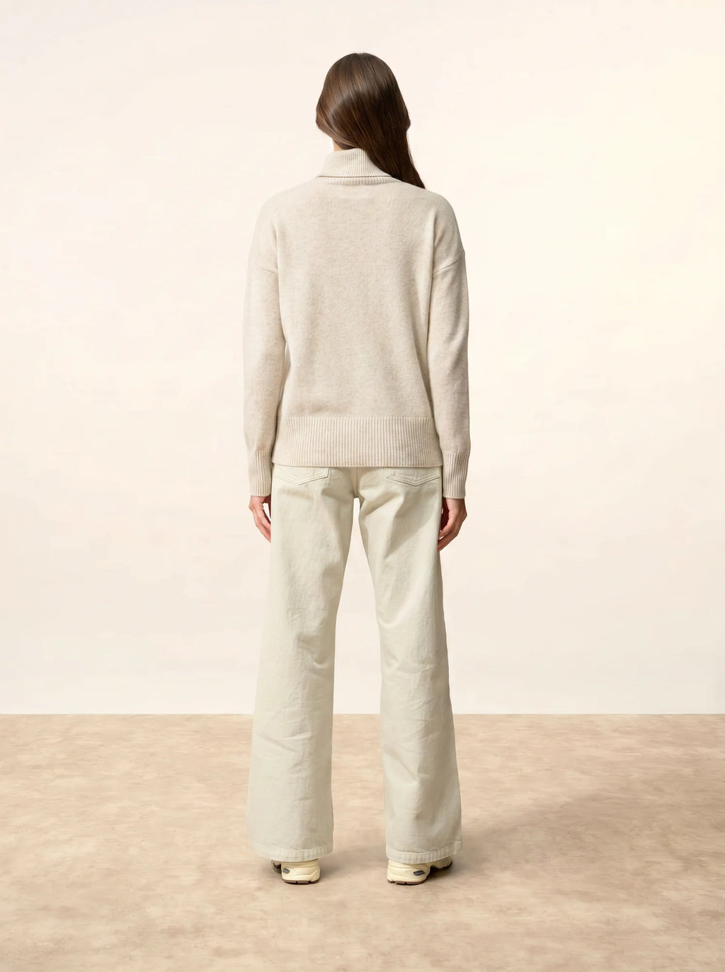 ROMANE pullover rollkragen 4-fädig perlgrau meliert