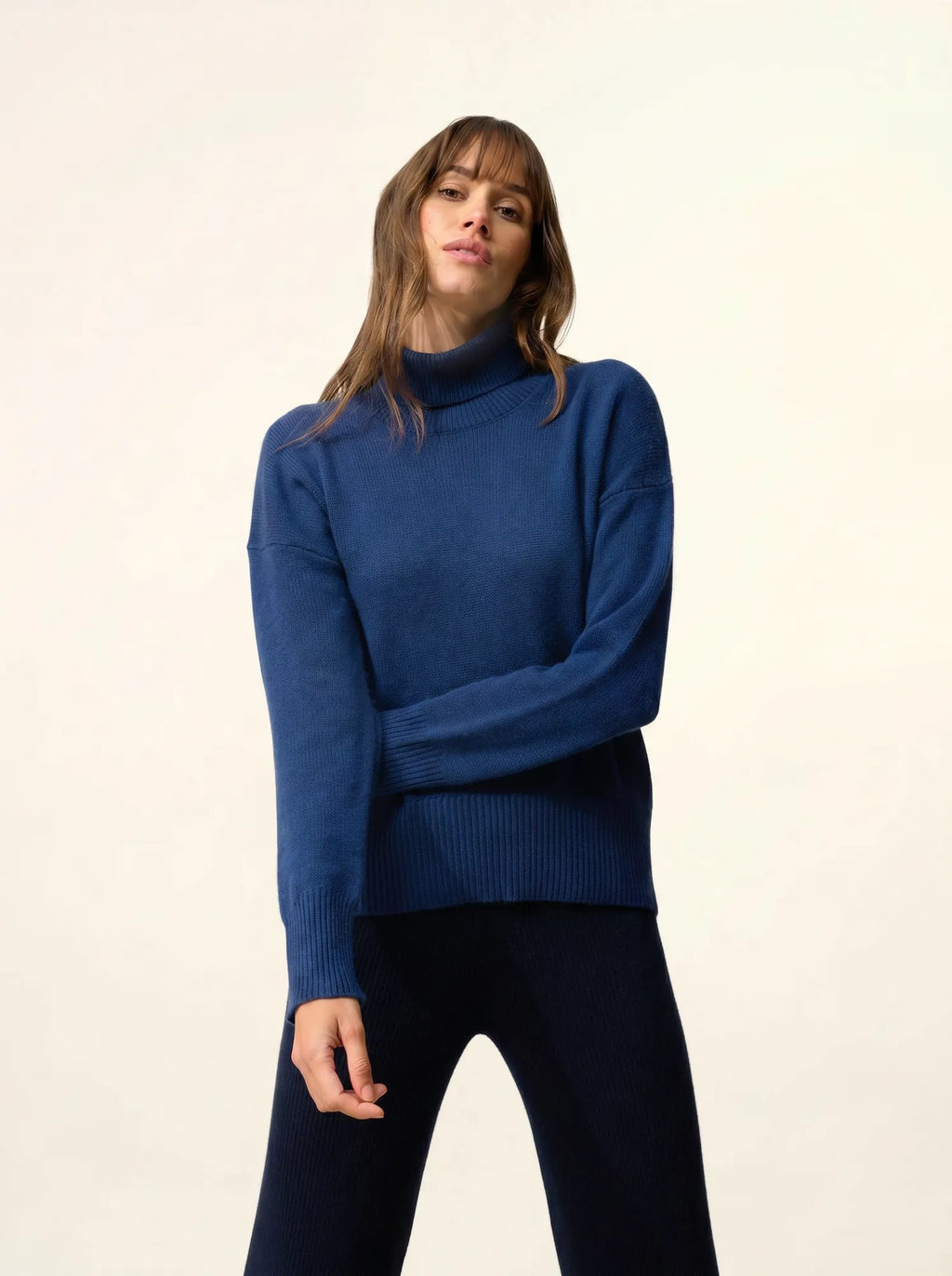 ROMANE pullover rollkragen 4-fädig minuit