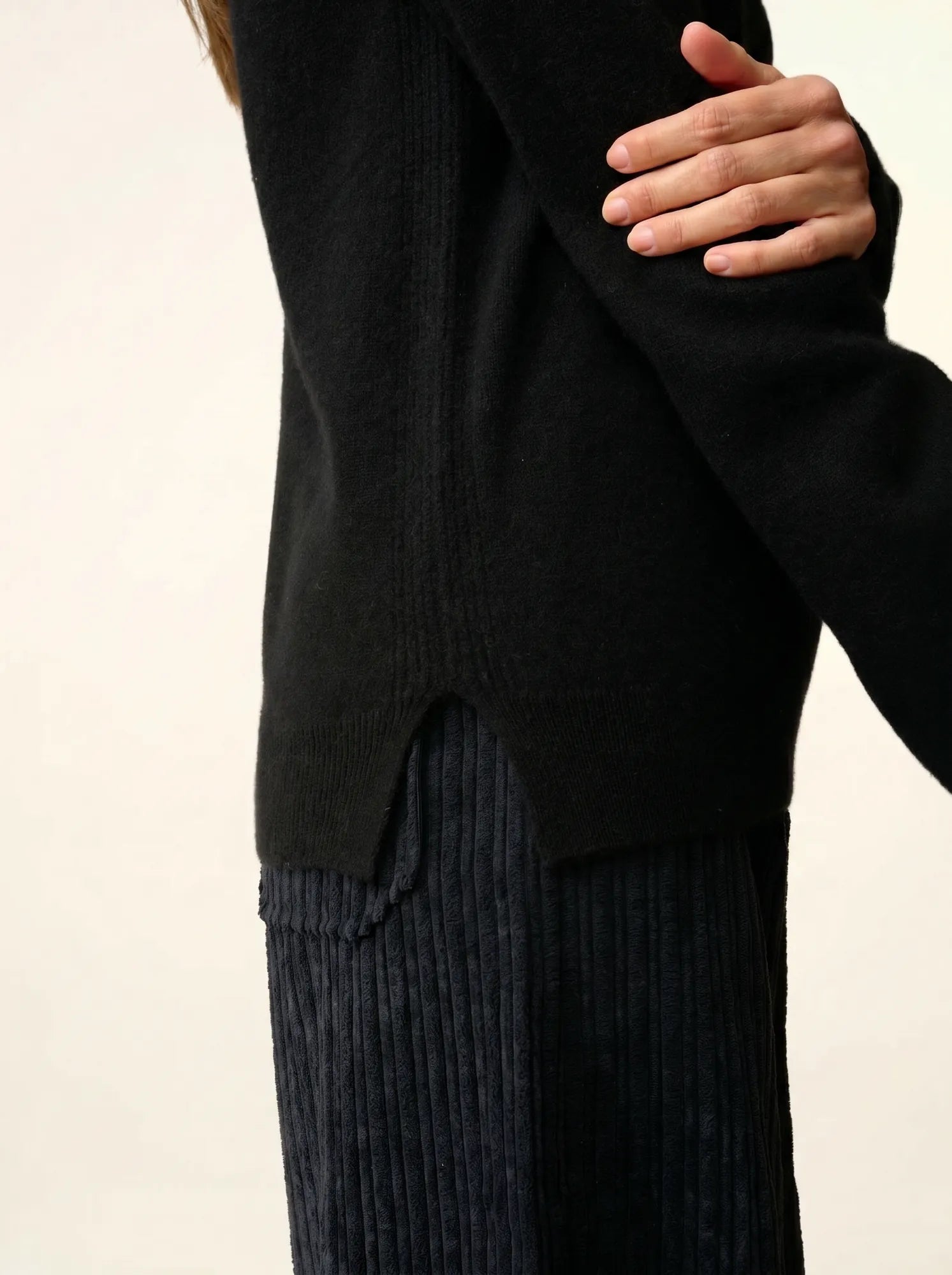 DONATELLA pull col roulé noir