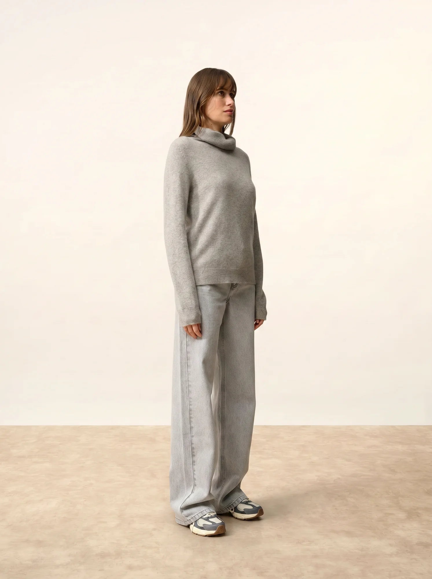 DONATELLA pullover rollkragen wolke meliert