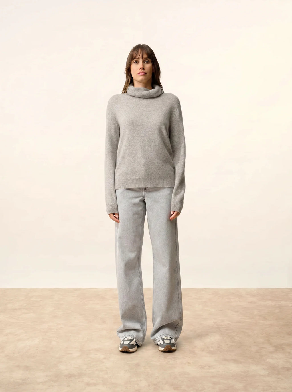 DONATELLA pullover rollkragen wolke meliert