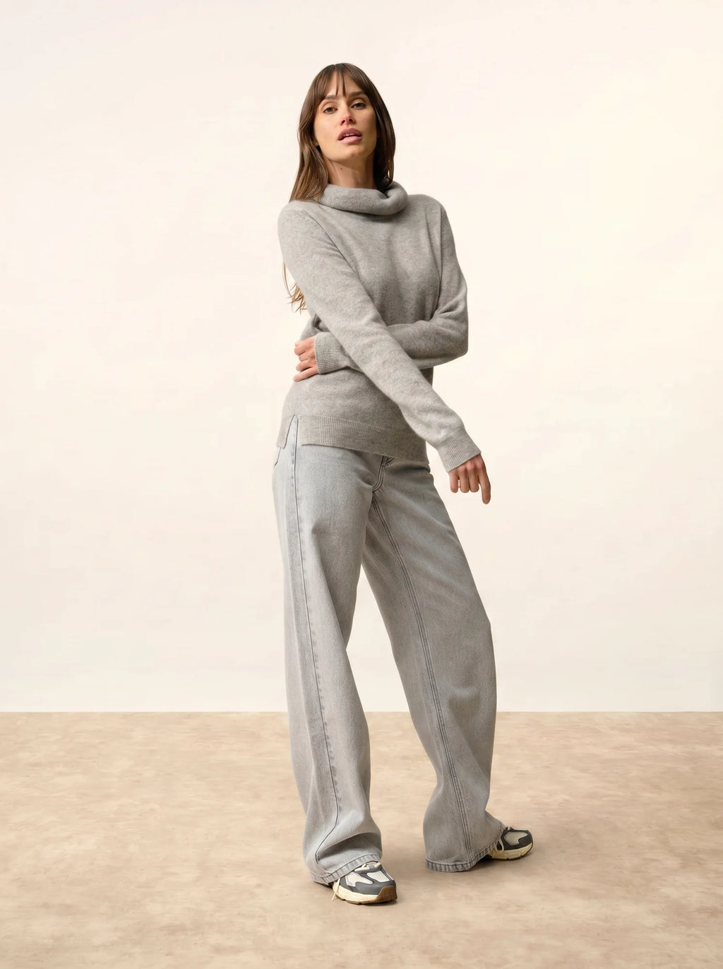 DONATELLA pullover rollkragen wolke meliert