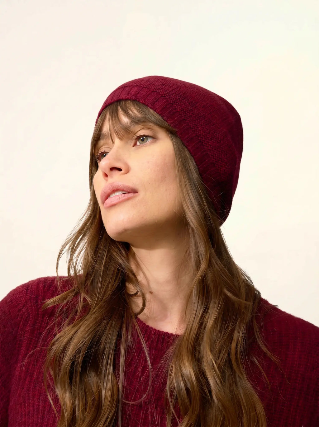 SIGNY mütze 4-fädig cranberry meliert