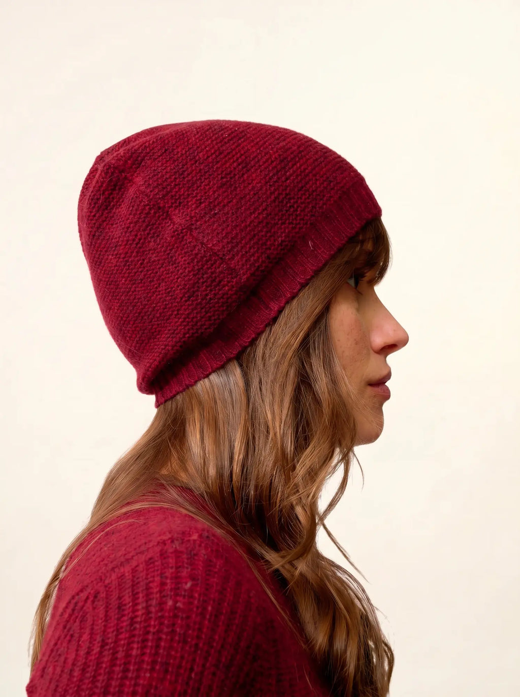 SIGNY mütze 4-fädig cranberry meliert