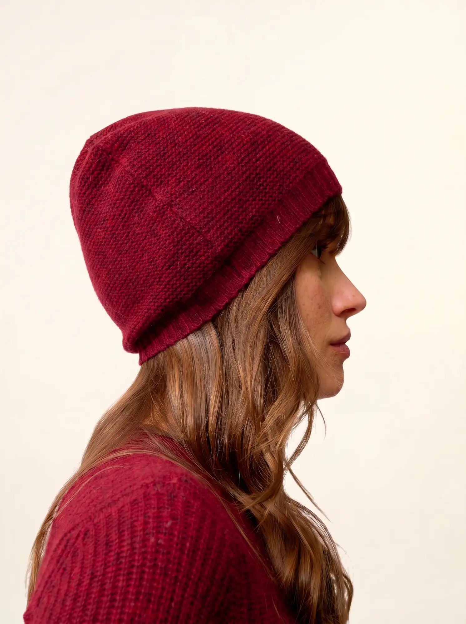 SIGNY mütze 4-fädig cranberry meliert