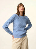 LYND pullover rundhalsausschnitt marine 4-fädig himmelblau