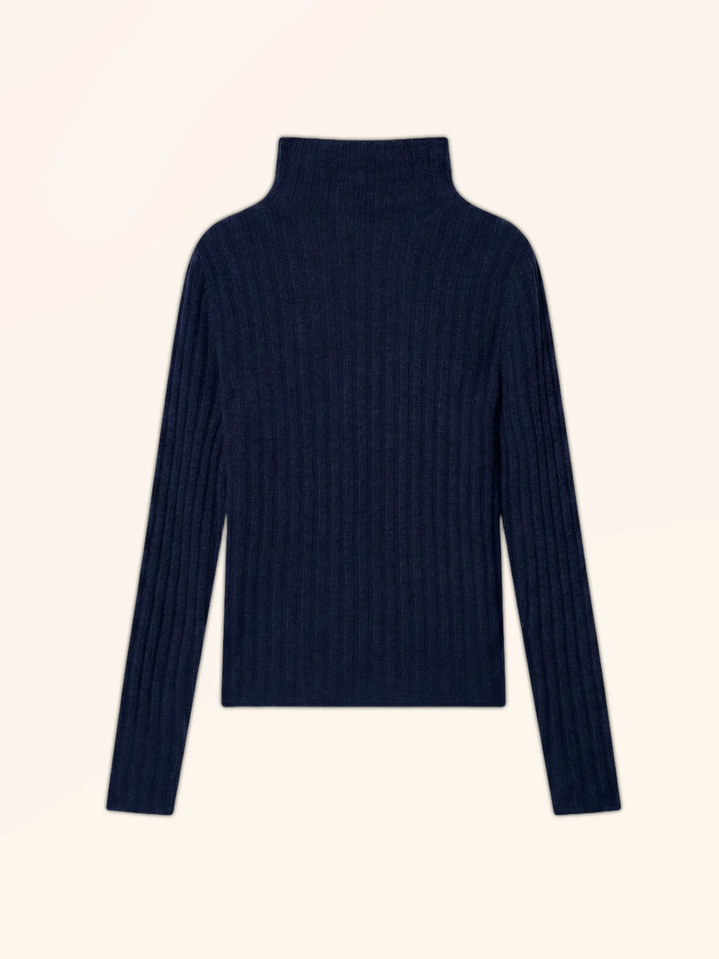 SUNNEVA pull col montant 4 fils bleu marine