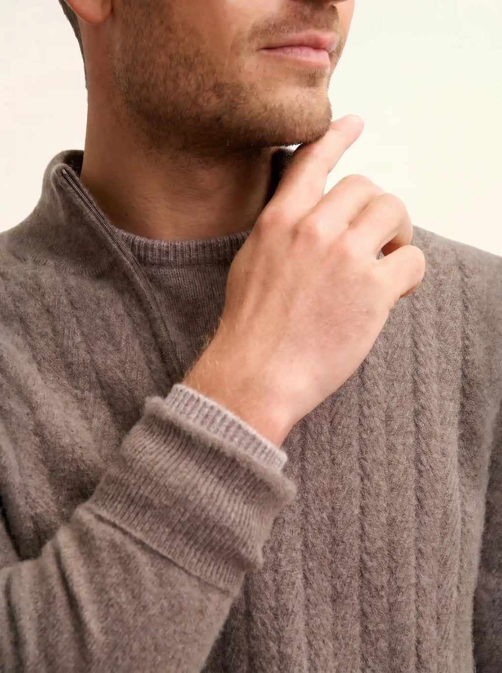 HILMIR pullover dockermütze taupe meliert