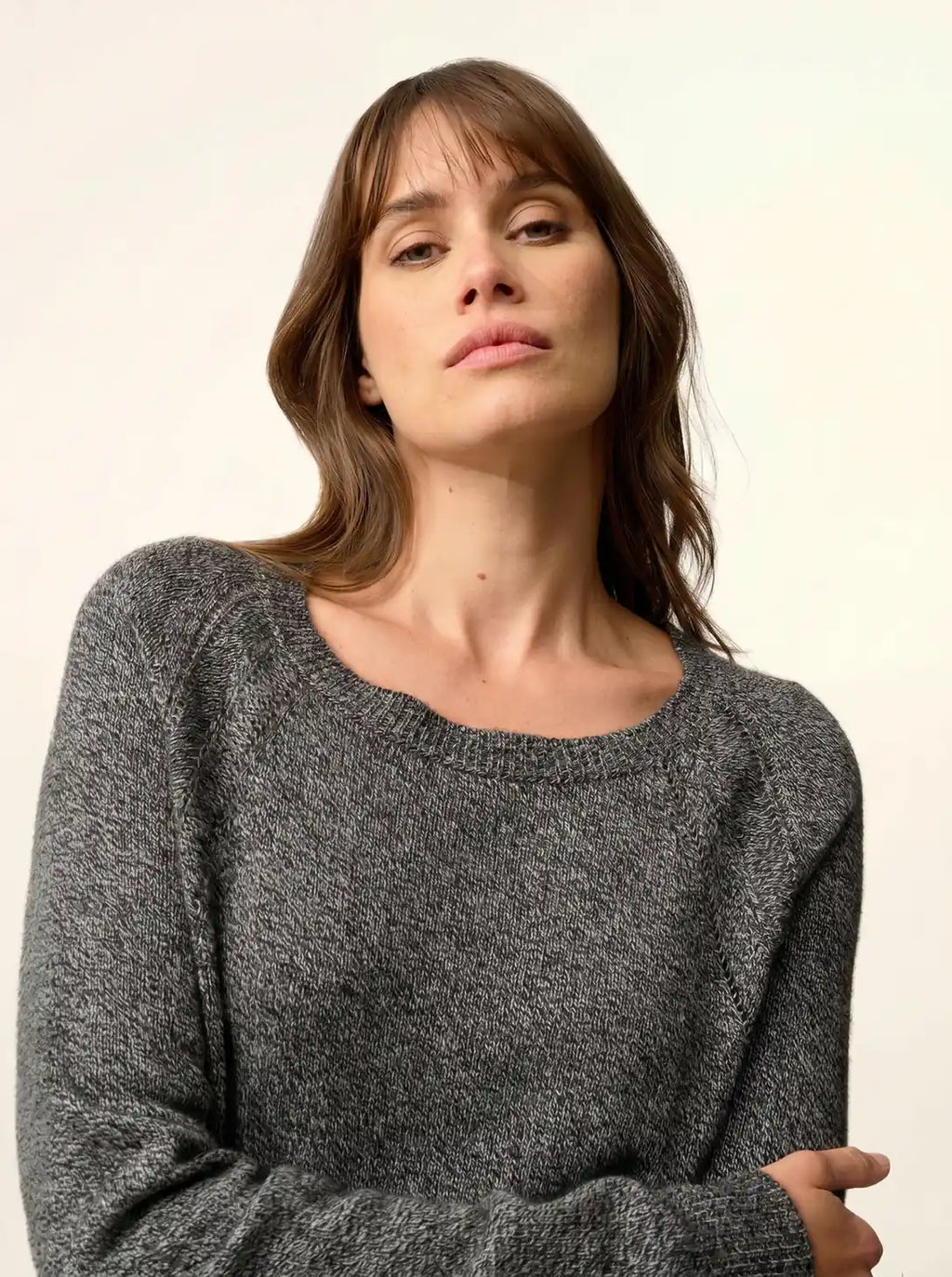 AREQUIPA pullover rundhalsausschnitt 4-fädig schwarz und weiß