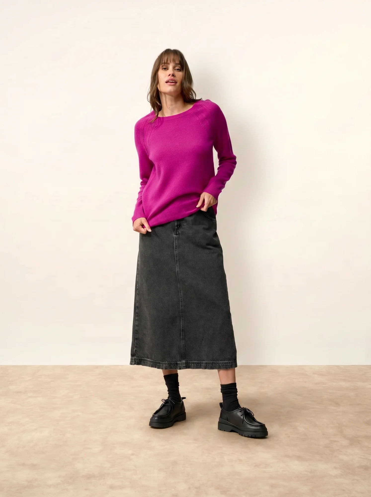AREQUIPA pullover rundhalsausschnitt 4-fädig violine