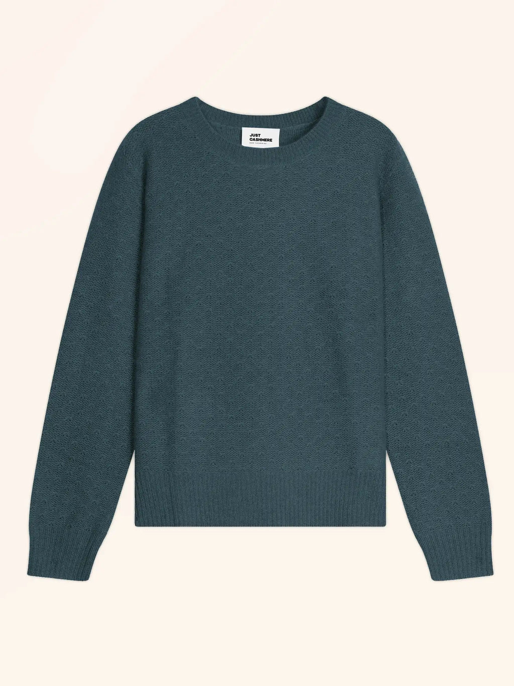 CETAN Pull Col Rond 6 Fils Vert Canard Chiné