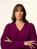 TACNA pullover v-ausschnitt 8-fädig pflaume