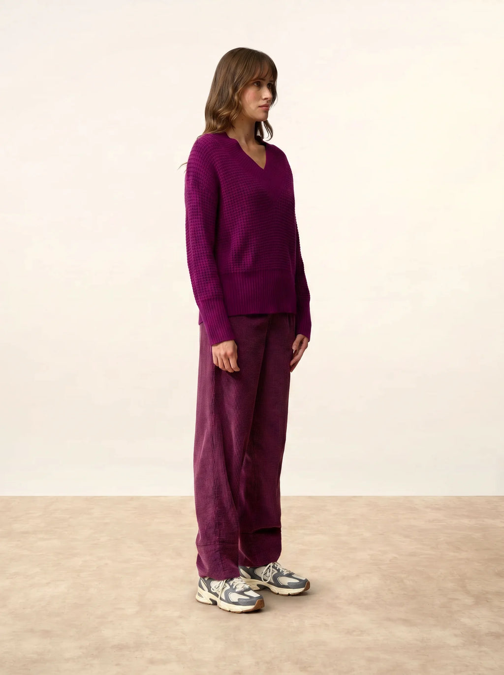 TACNA pullover v-ausschnitt 8-fädig pflaume