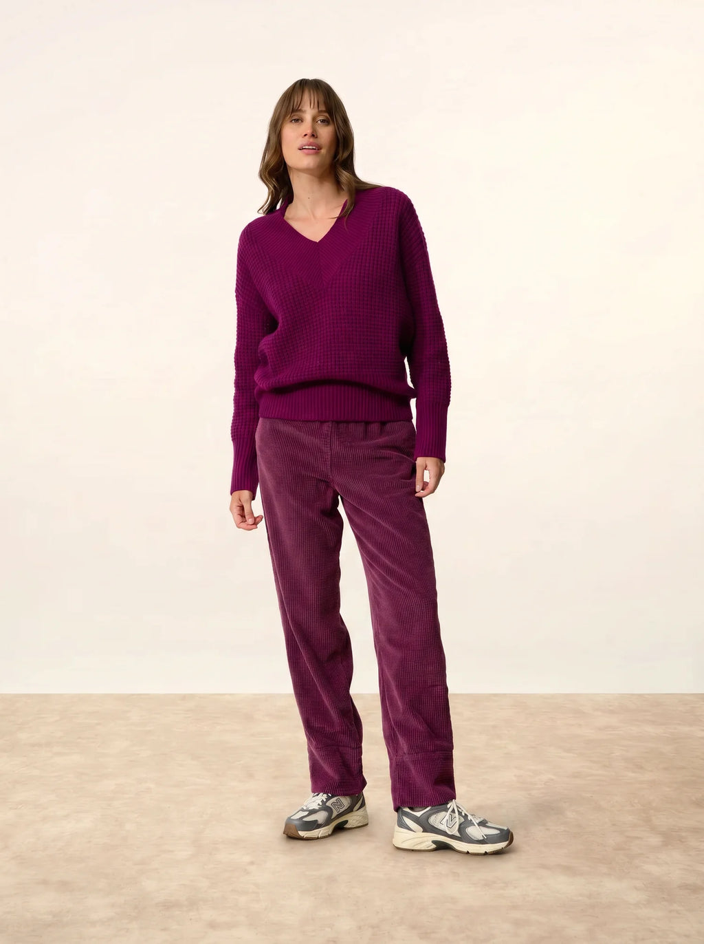 TACNA pullover v-ausschnitt 8-fädig pflaume
