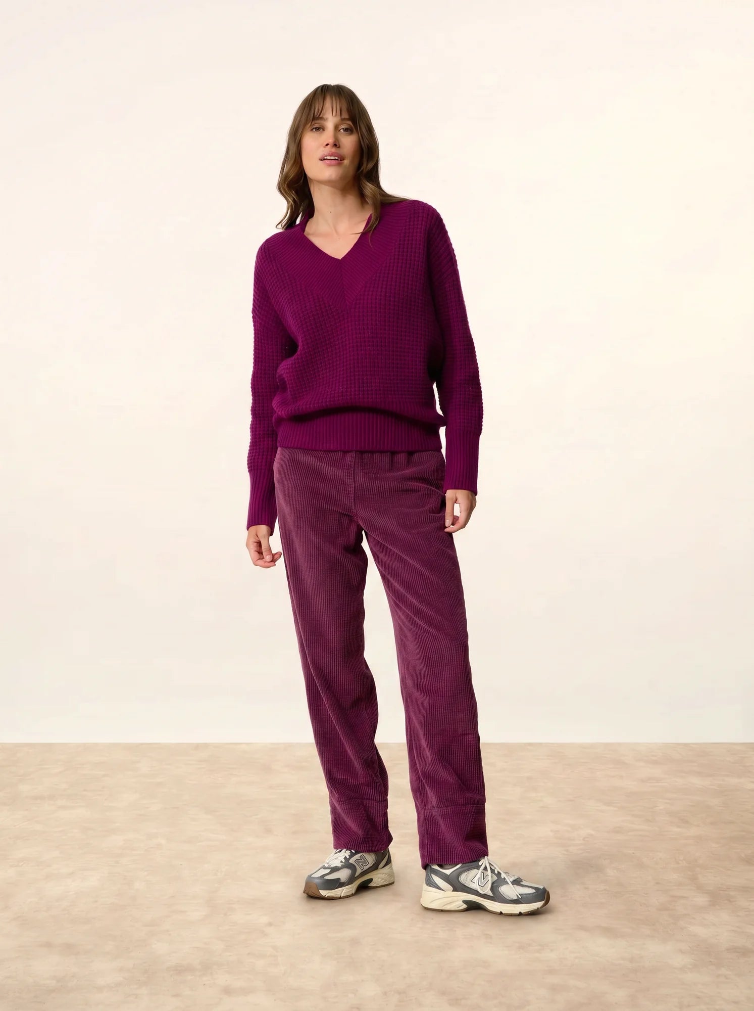 TACNA pullover v-ausschnitt 8-fädig pflaume