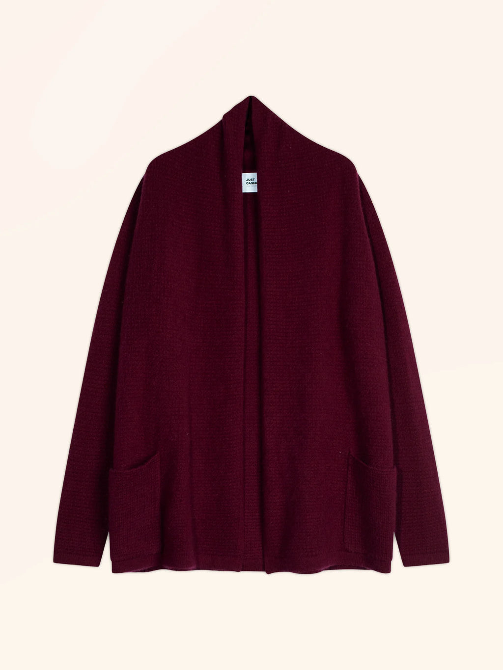 TARAPOTO jacke lang offen schalkragen 4-fädig bordeaux
