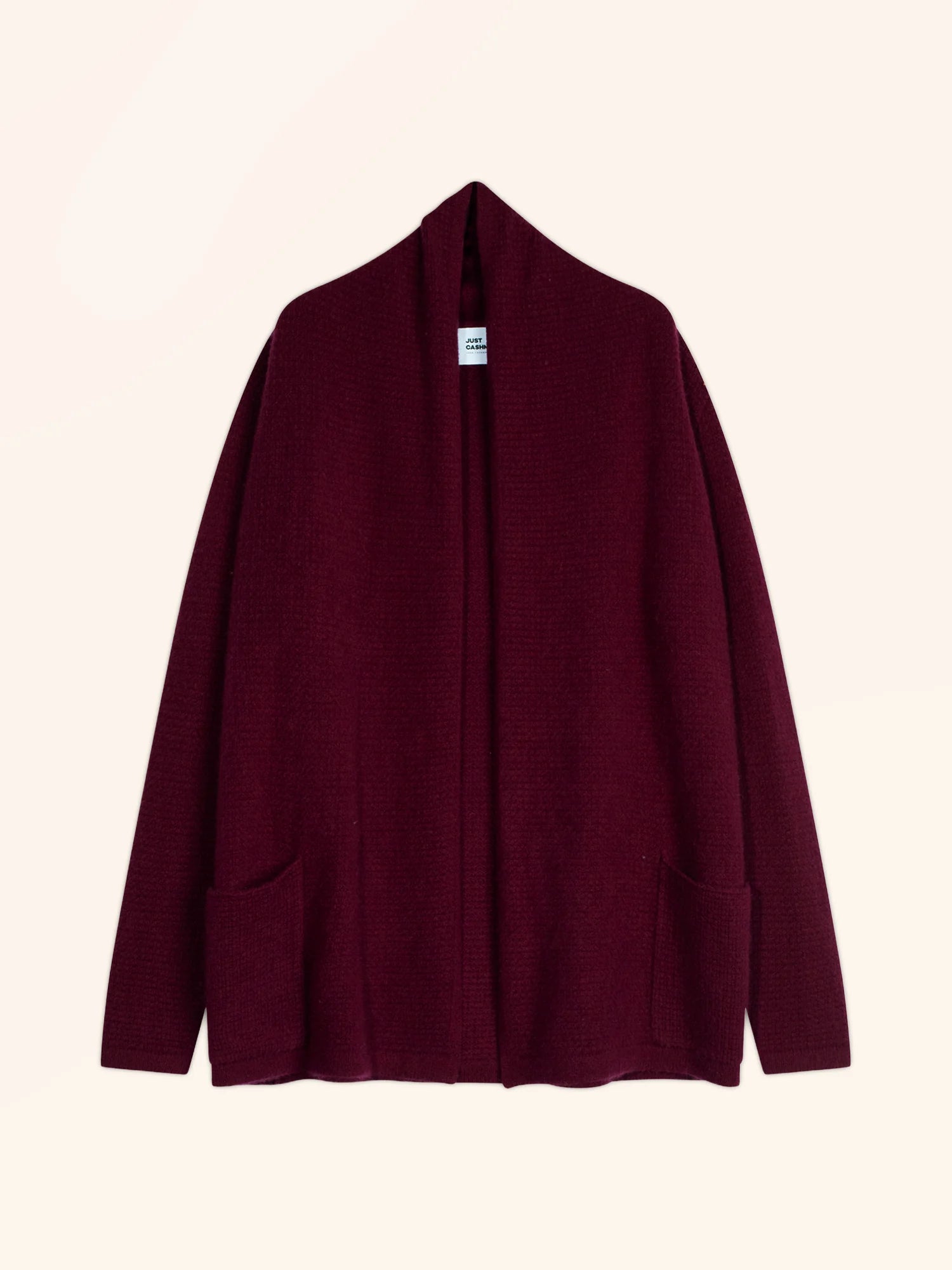 TARAPOTO jacke lang offen schalkragen 4-fädig bordeaux