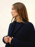 TARAPOTO jacke lang offen schalkragen 4-fädig marineblau