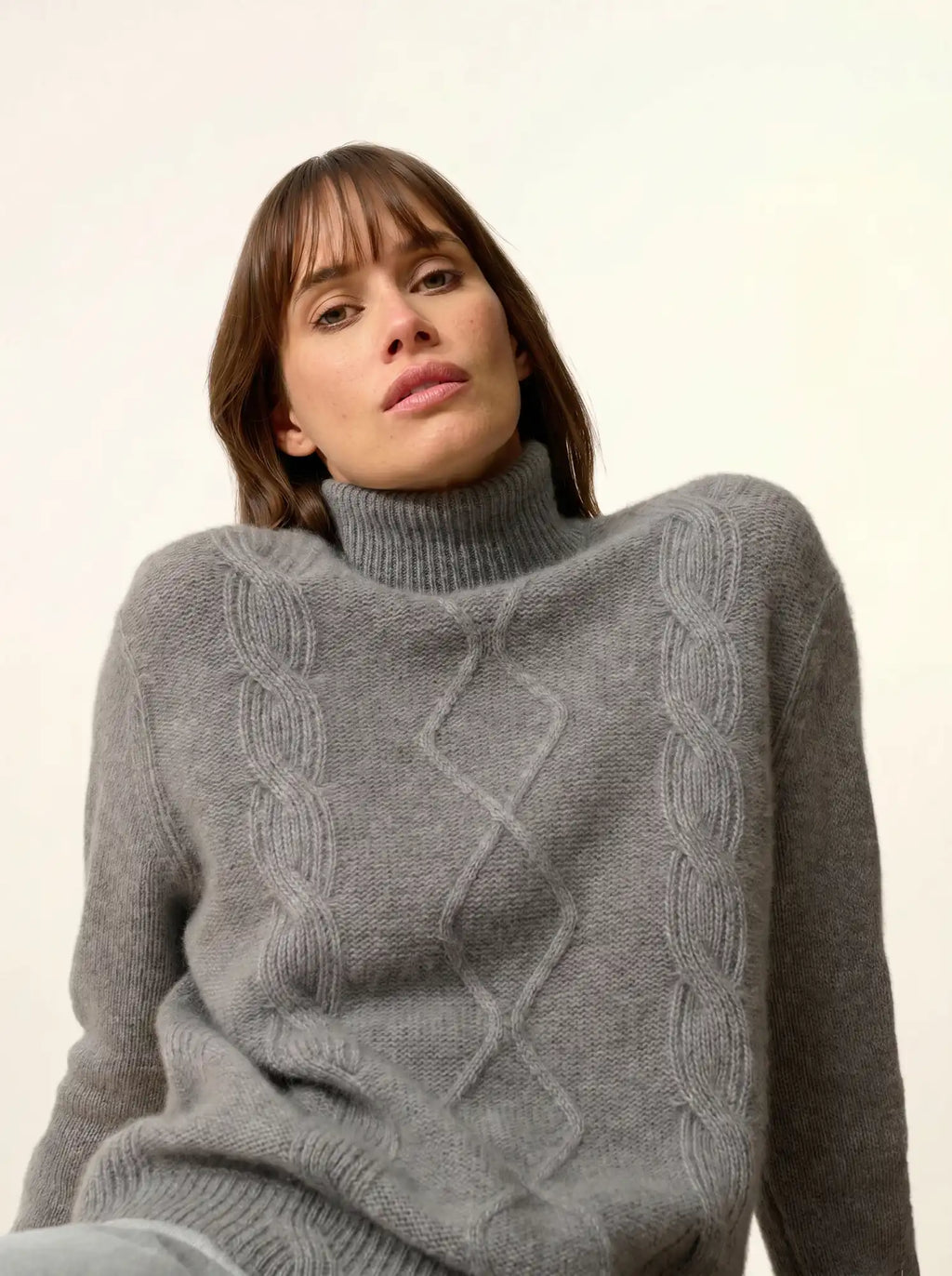 DOLMA pullover rollkragen 6-fädig flanelle meliert