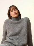 DOLMA pullover rollkragen 6-fädig flanelle meliert