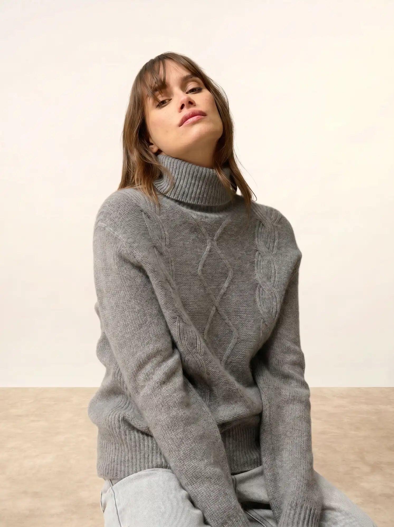 DOLMA pullover rollkragen 6-fädig flanelle meliert
