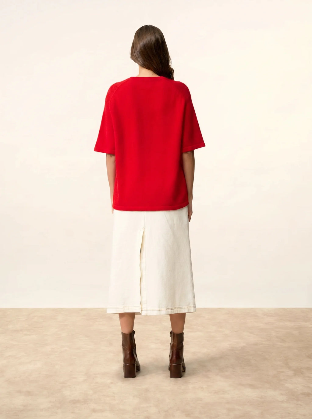 CARLA t-shirt rundhalsausschnitt 4-fädig rot