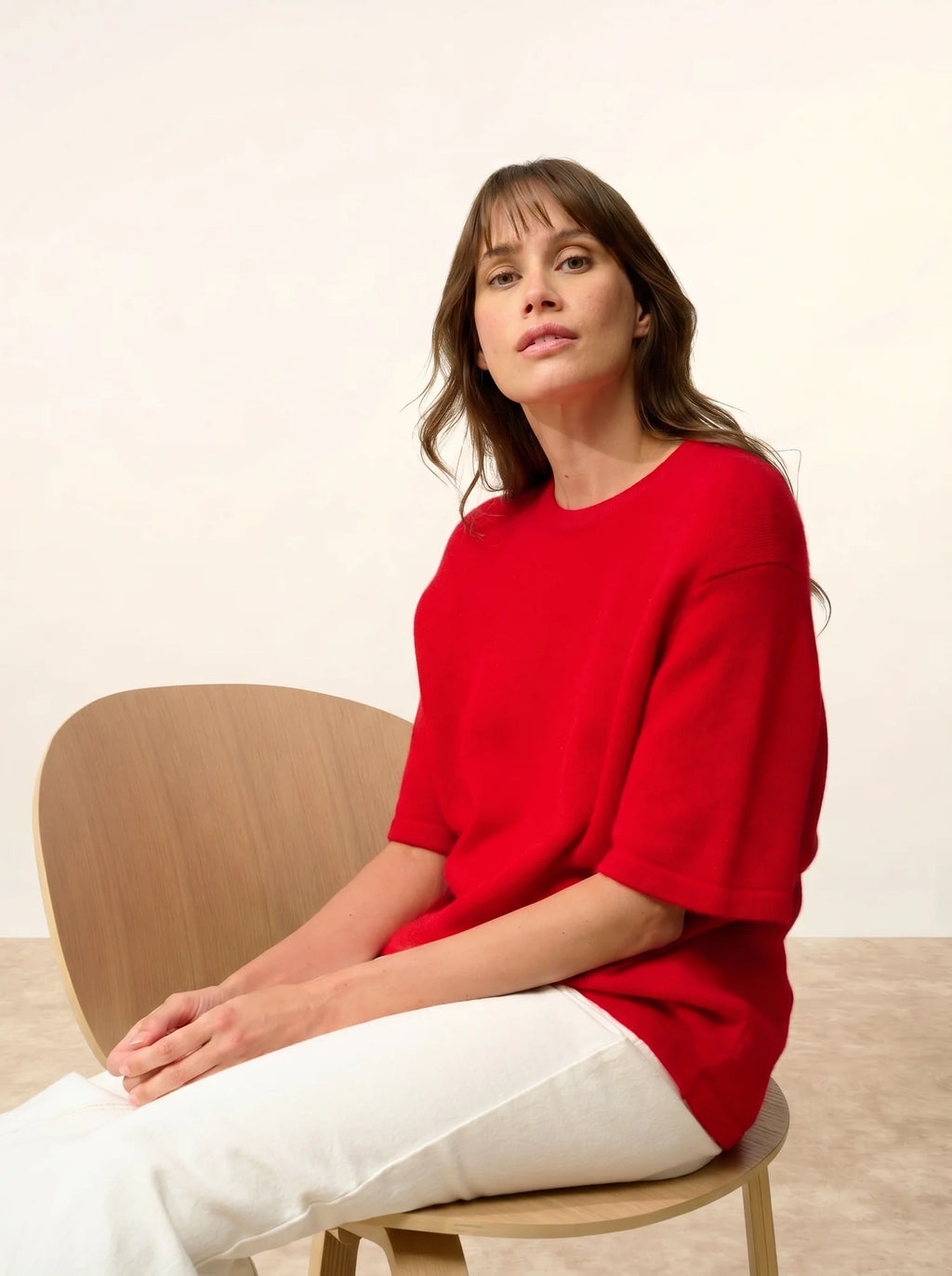 CARLA t-shirt rundhalsausschnitt 4-fädig rot