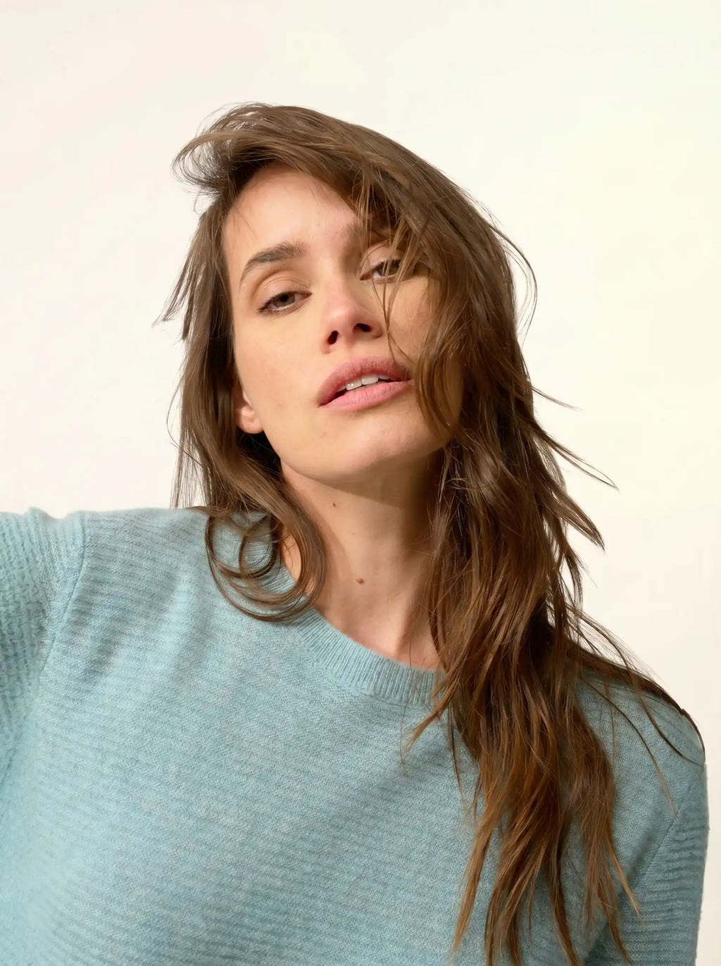 NETHY pullover u-boot-ausschnitt aqua meliert
