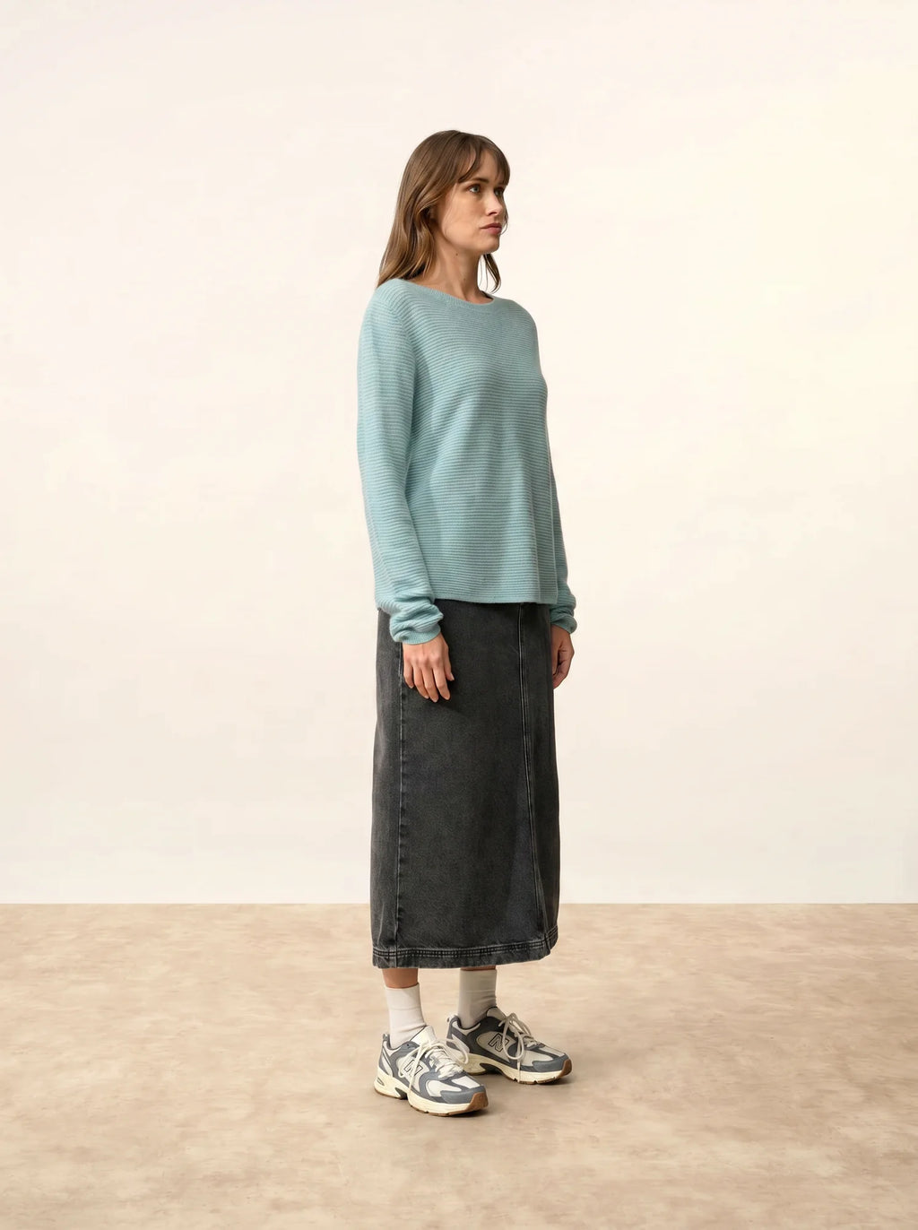 NETHY pullover u-boot-ausschnitt aqua meliert