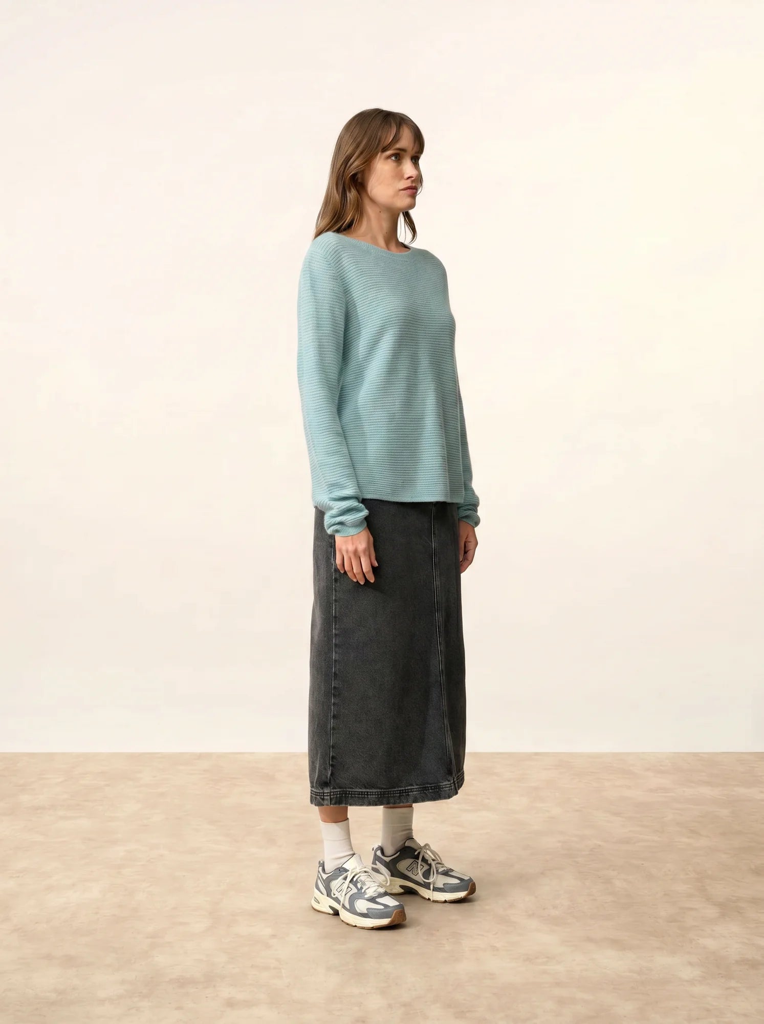 NETHY pullover u-boot-ausschnitt aqua meliert