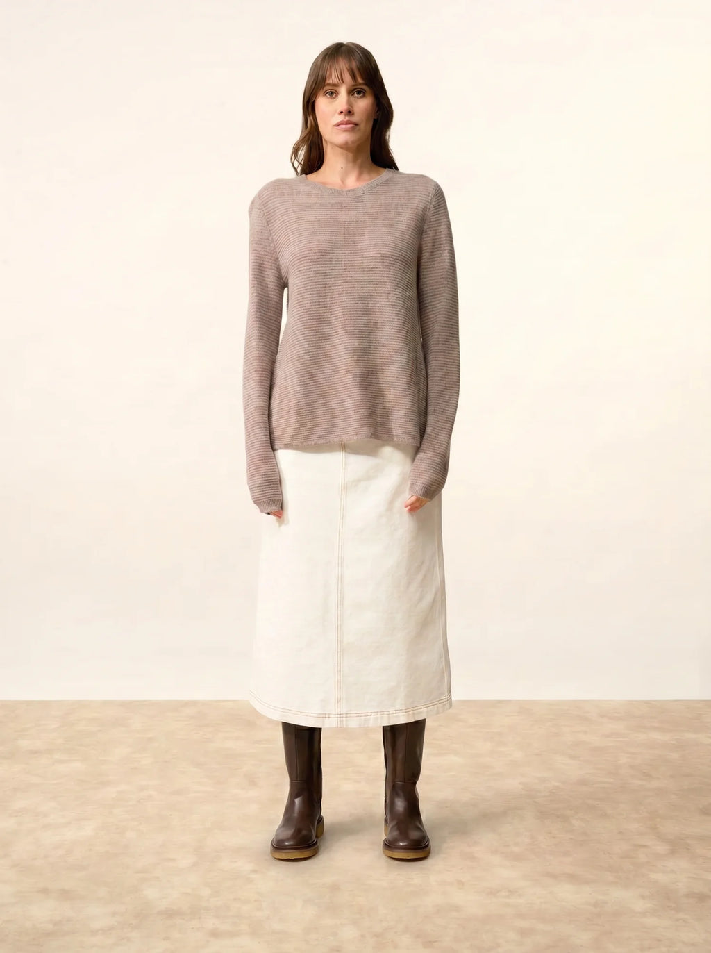NETHY pullover u-boot-ausschnitt caribou meliert