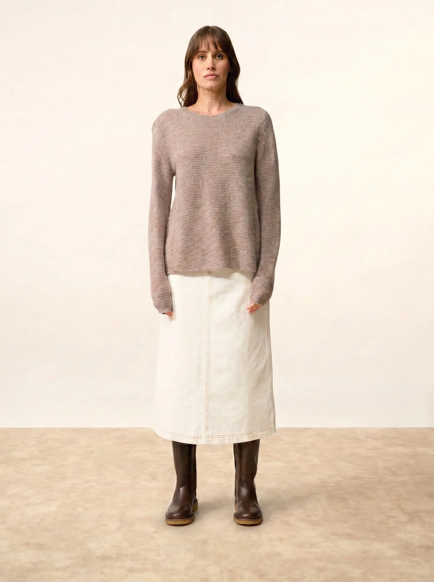NETHY pullover u-boot-ausschnitt caribou meliert