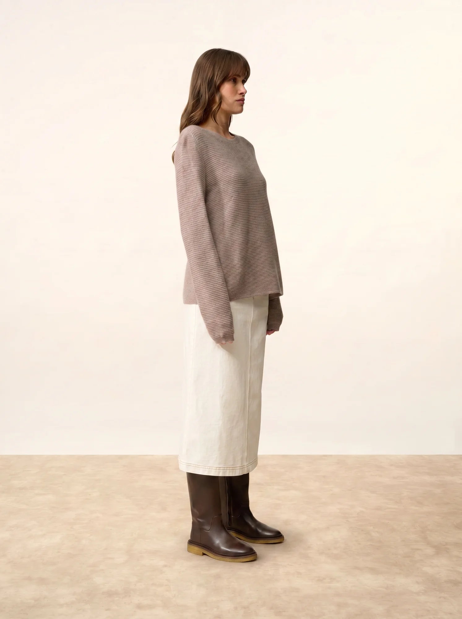 NETHY pullover u-boot-ausschnitt caribou meliert