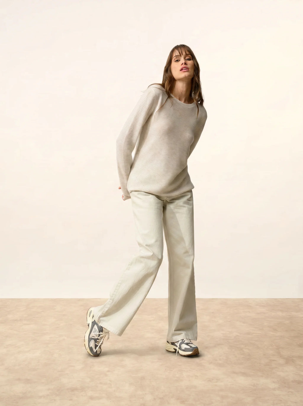 NETHY pullover u-boot-ausschnitt perlgrau meliert