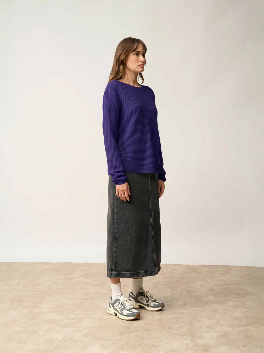 NETHY Pull Col Bateau Violet Profond