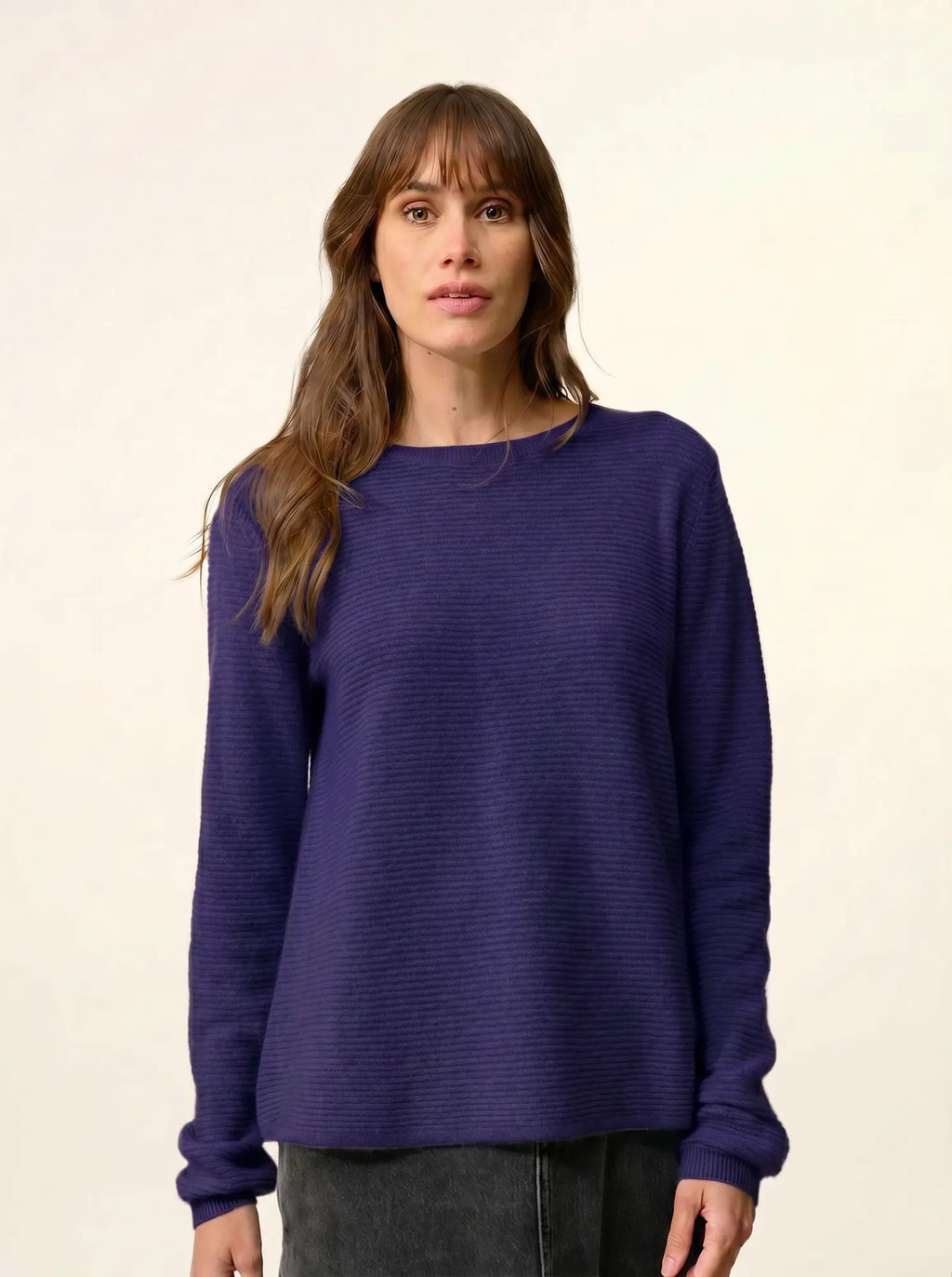 NETHY Pull Col Bateau Violet Profond