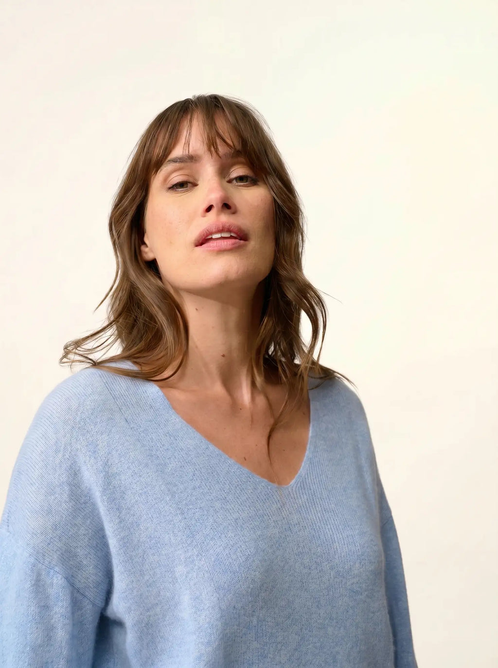 BIRSE pullover v-ausschnitt himmelblau meliert