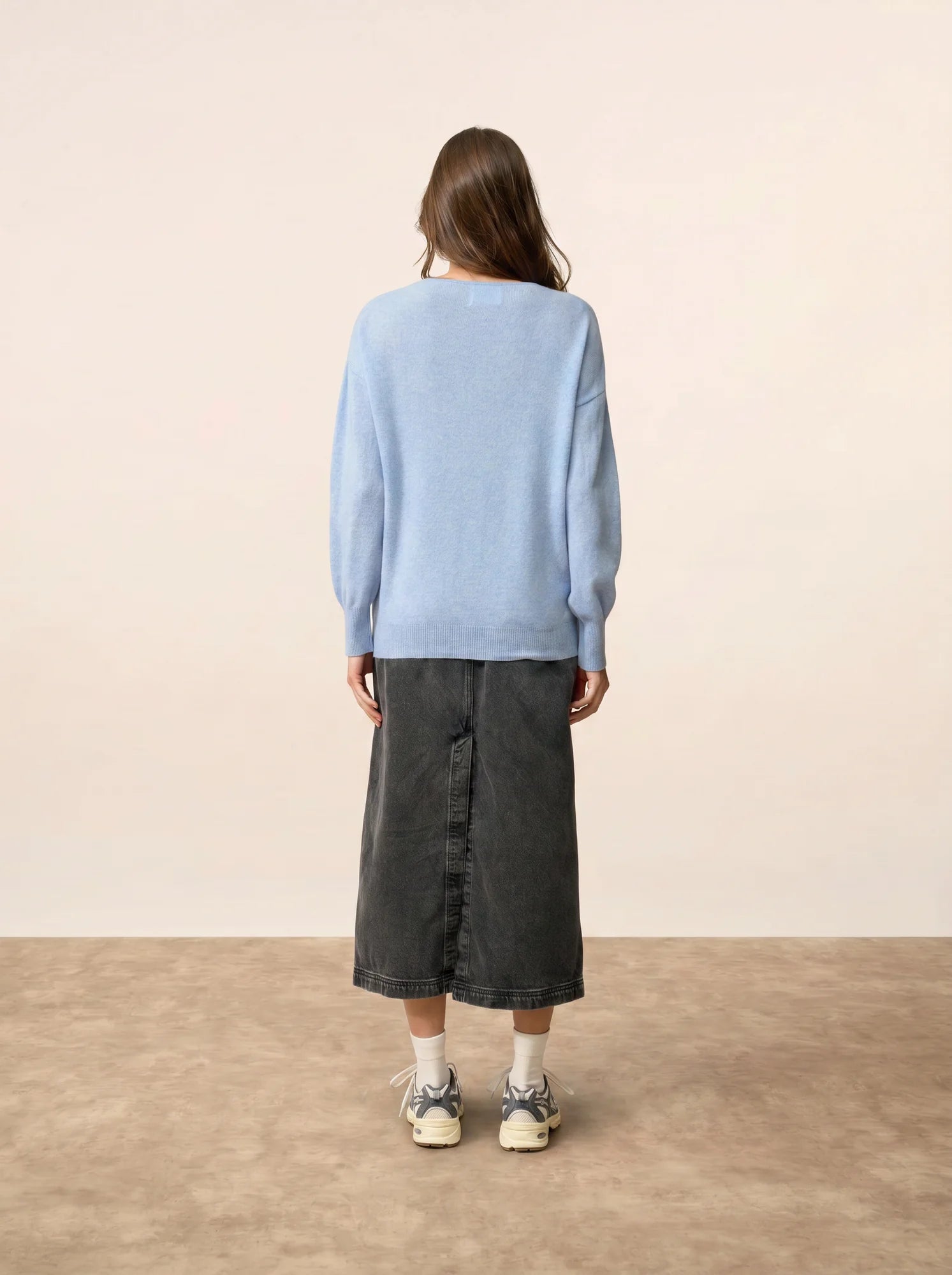 BIRSE pullover v-ausschnitt himmelblau meliert