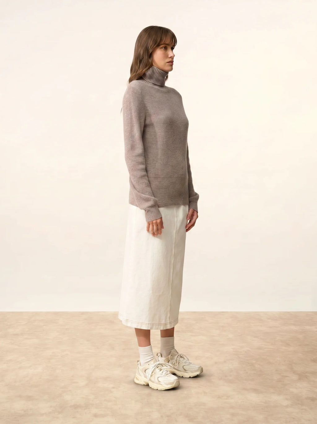 BILL pullover rollkragen caribou meliert