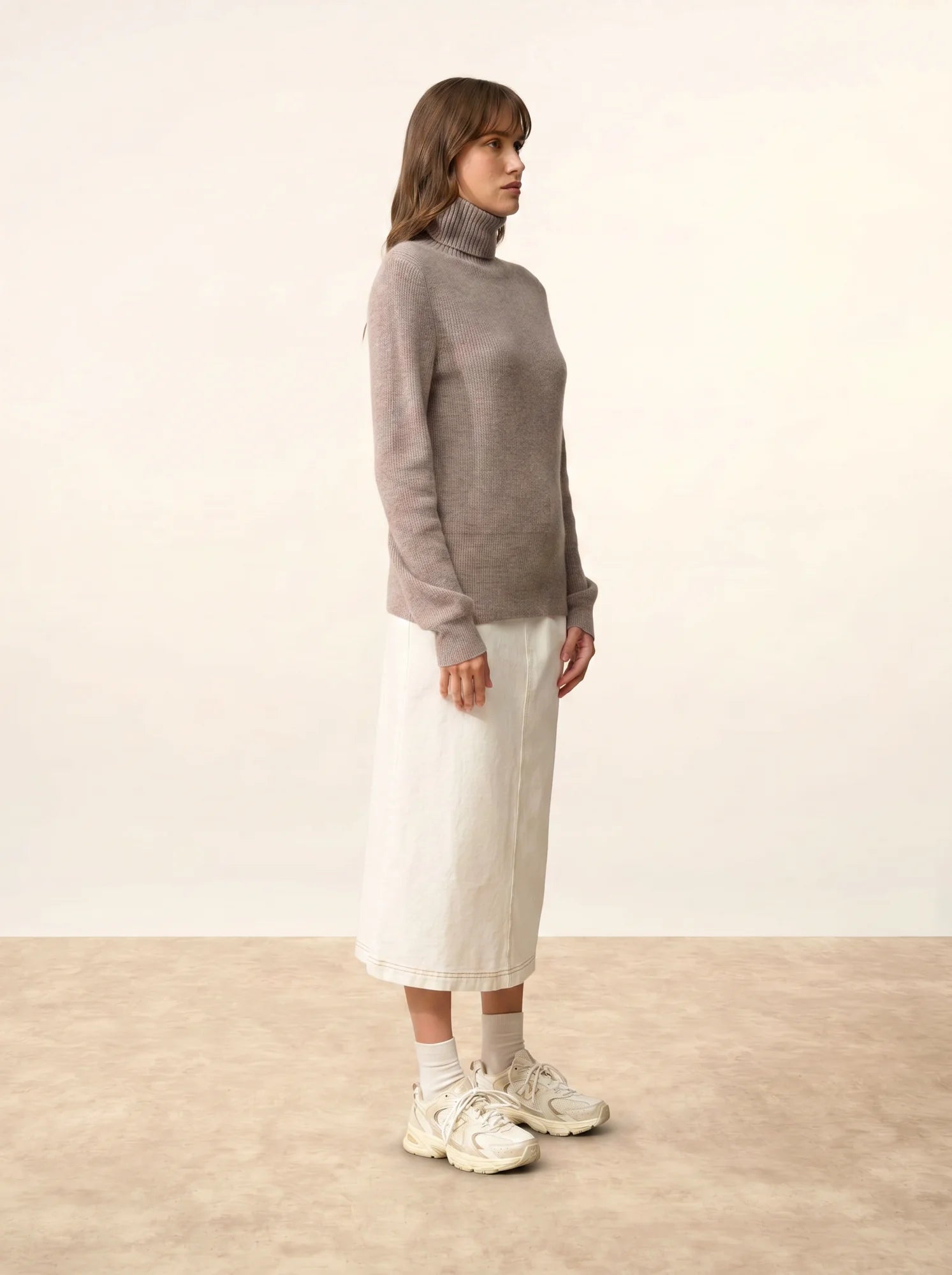 BILL pullover rollkragen caribou meliert