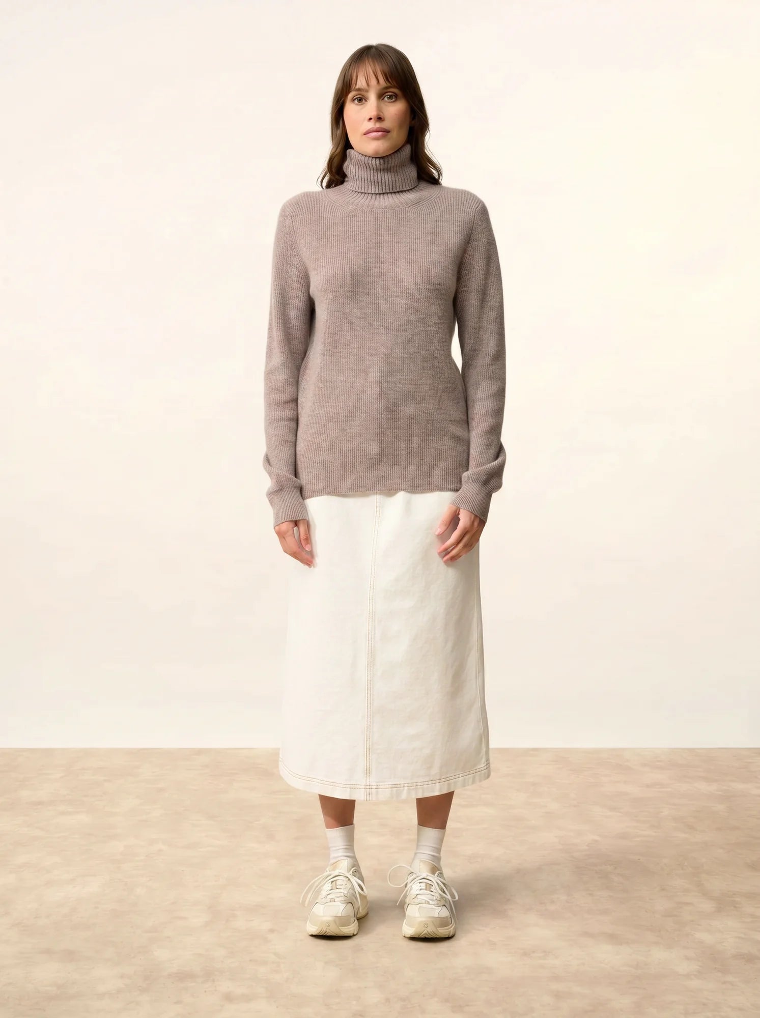 BILL pullover rollkragen caribou meliert