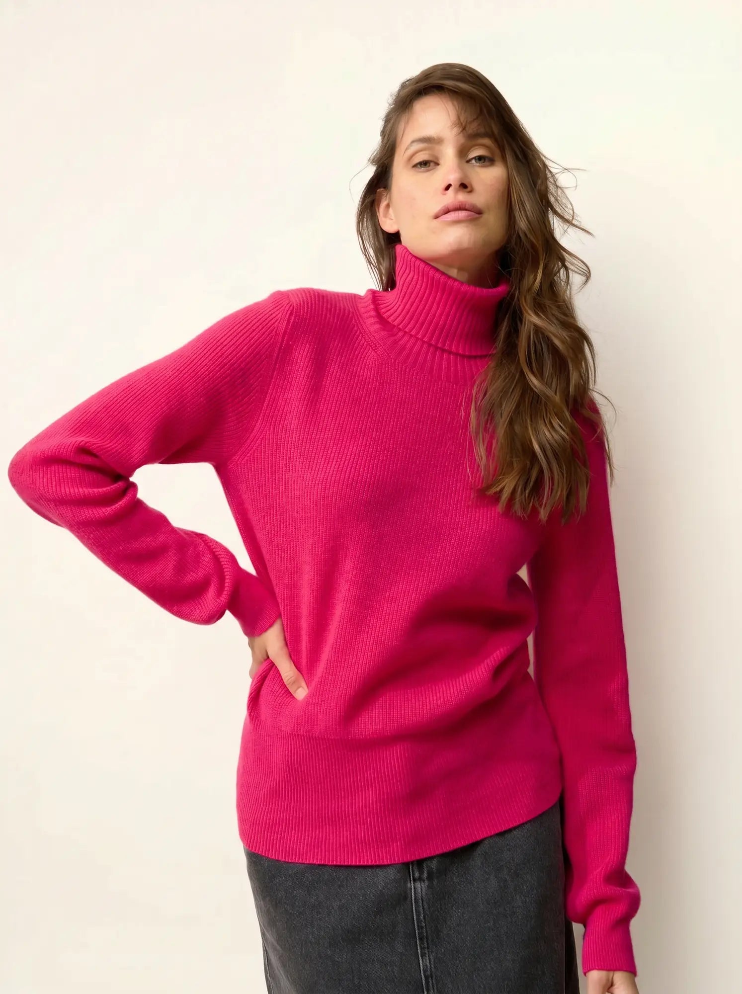BILL pullover rollkragen fuchsia