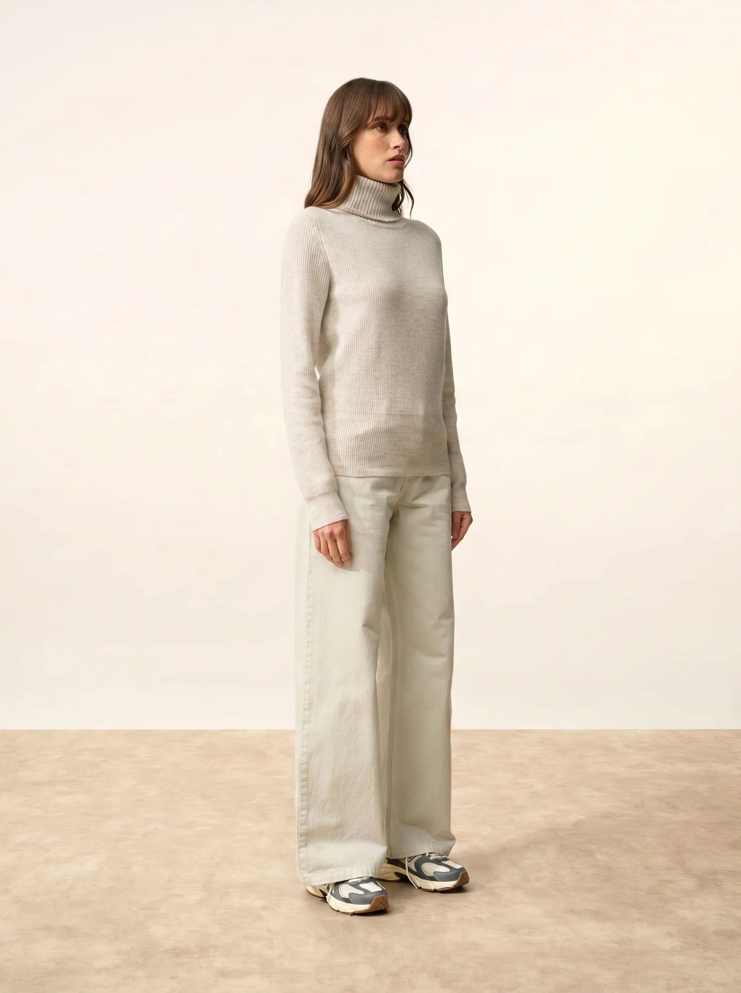 BILL pullover rollkragen perlgrau meliert