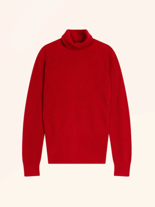 BILL pull col roulé rouge