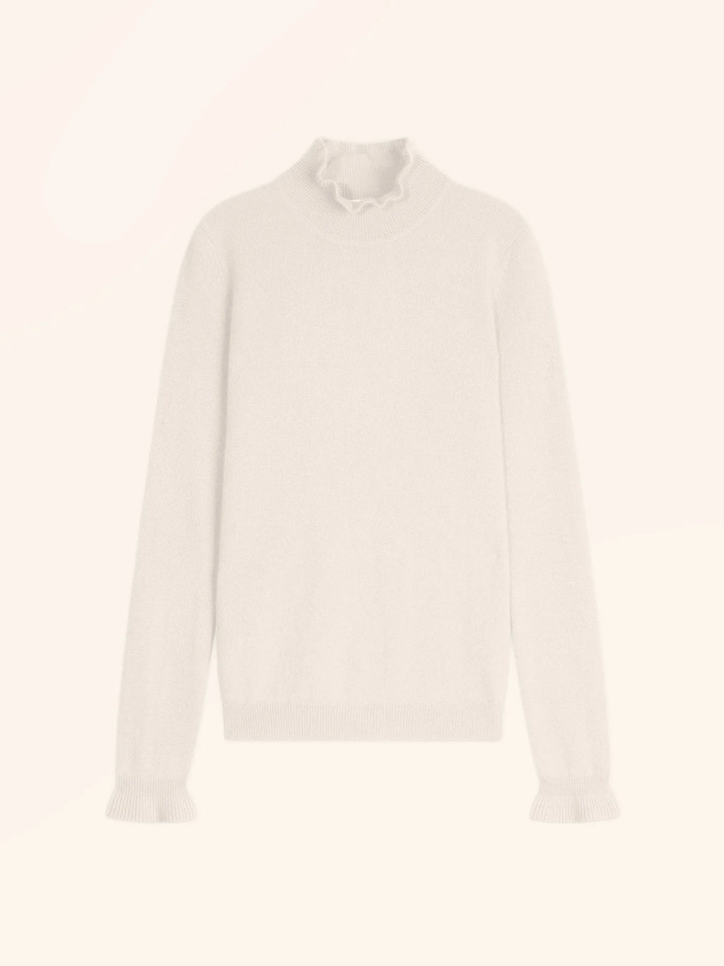 TRILA pull col montant volanté ivoire