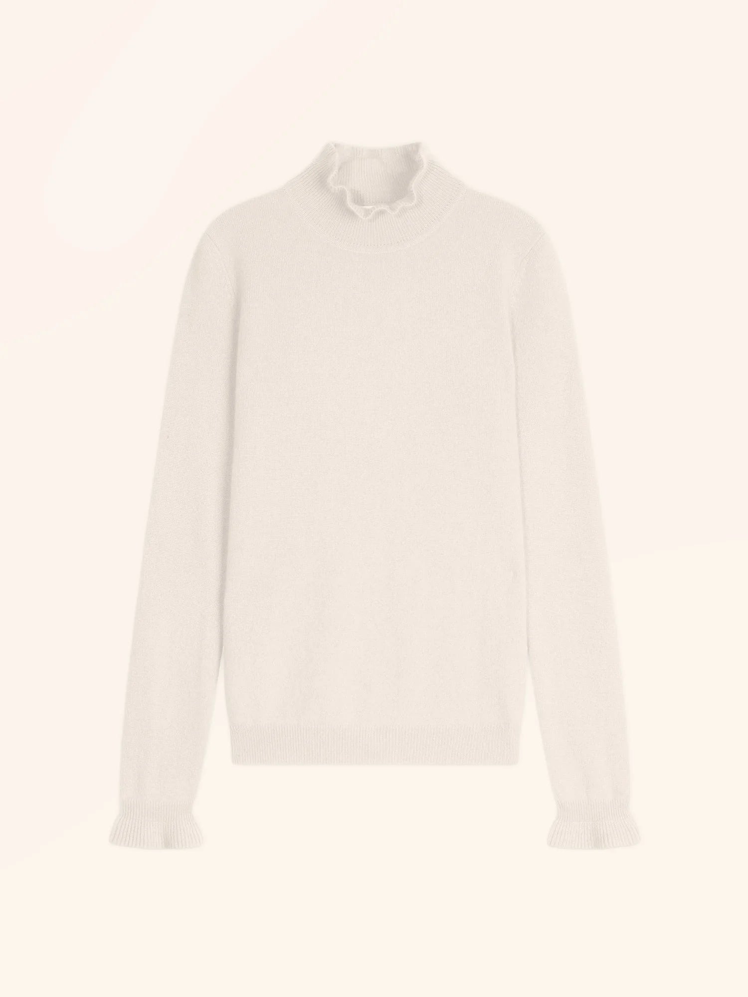 TRILA pull col montant volanté ivoire