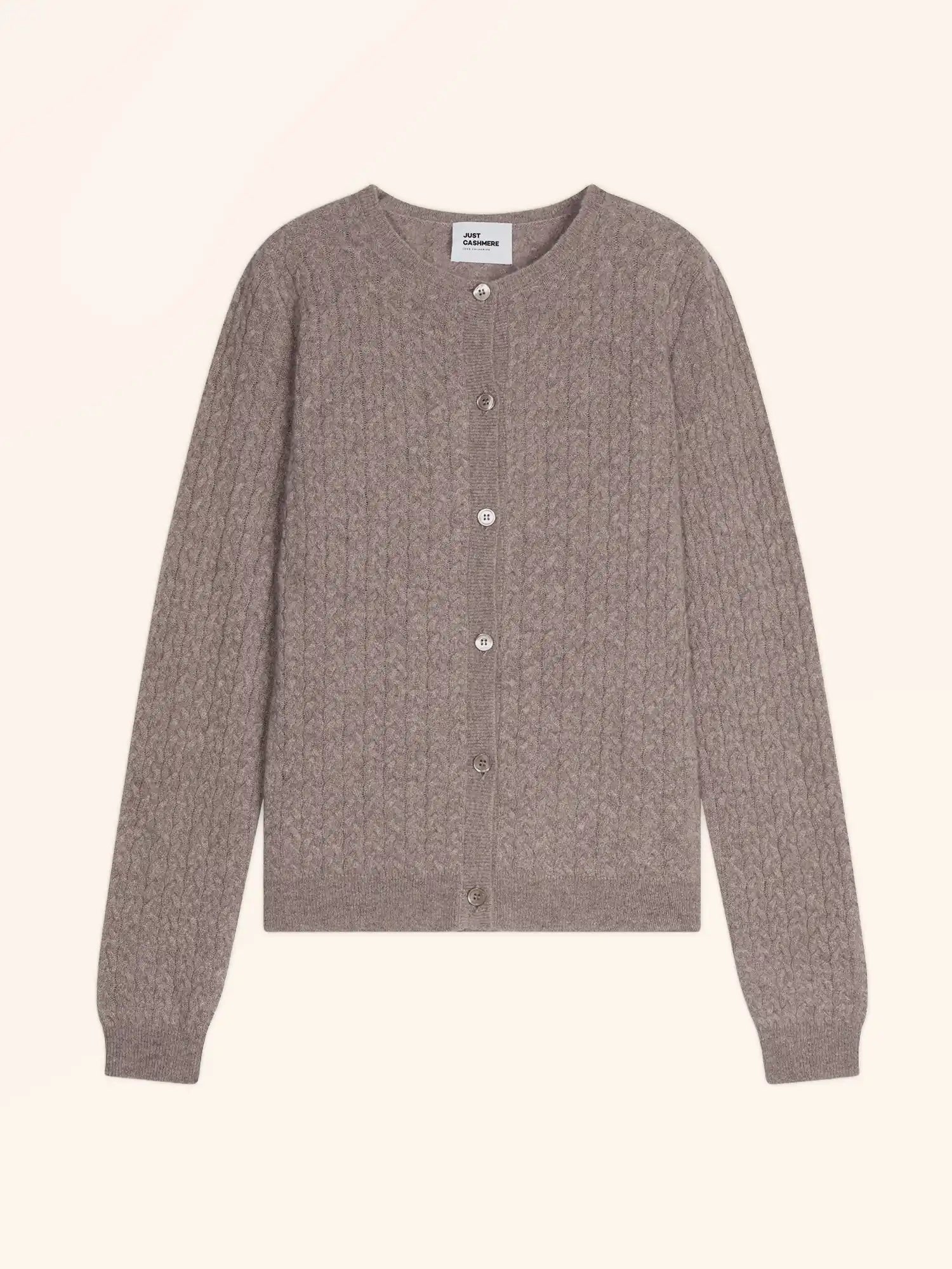 LAURA strickjacke rundhalsausschnitt caribou meliert
