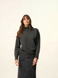 ROMY pullover stehkragen 4-fädig carbone meliert