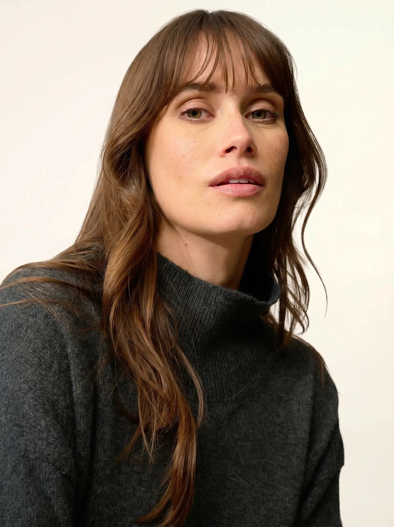 ROMY pullover stehkragen 4-fädig carbone meliert